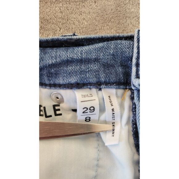 Loft High Waisted Medium Wash Skinny Jeans - Picture 4 of 4